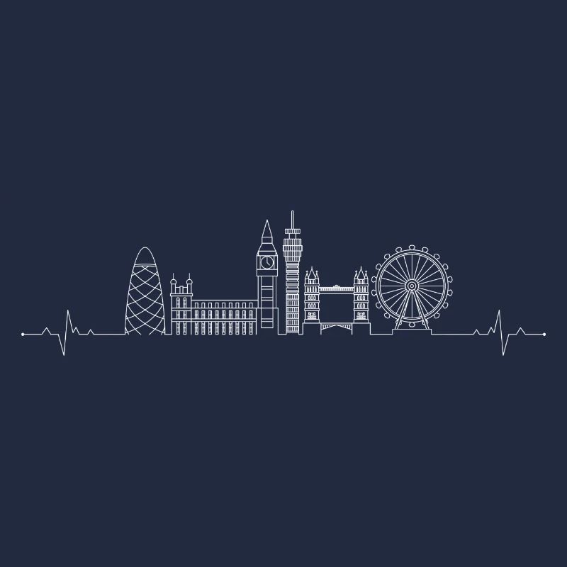 London Pulse Skyline Line Art