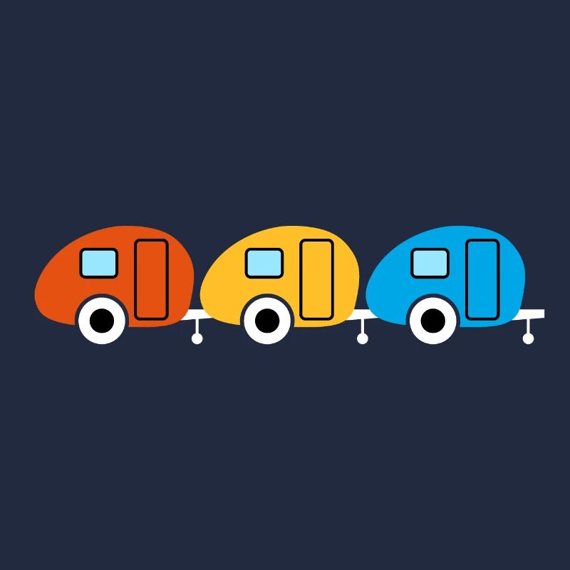 Caravan Three Trio Camping Caravan Van Life Retro
