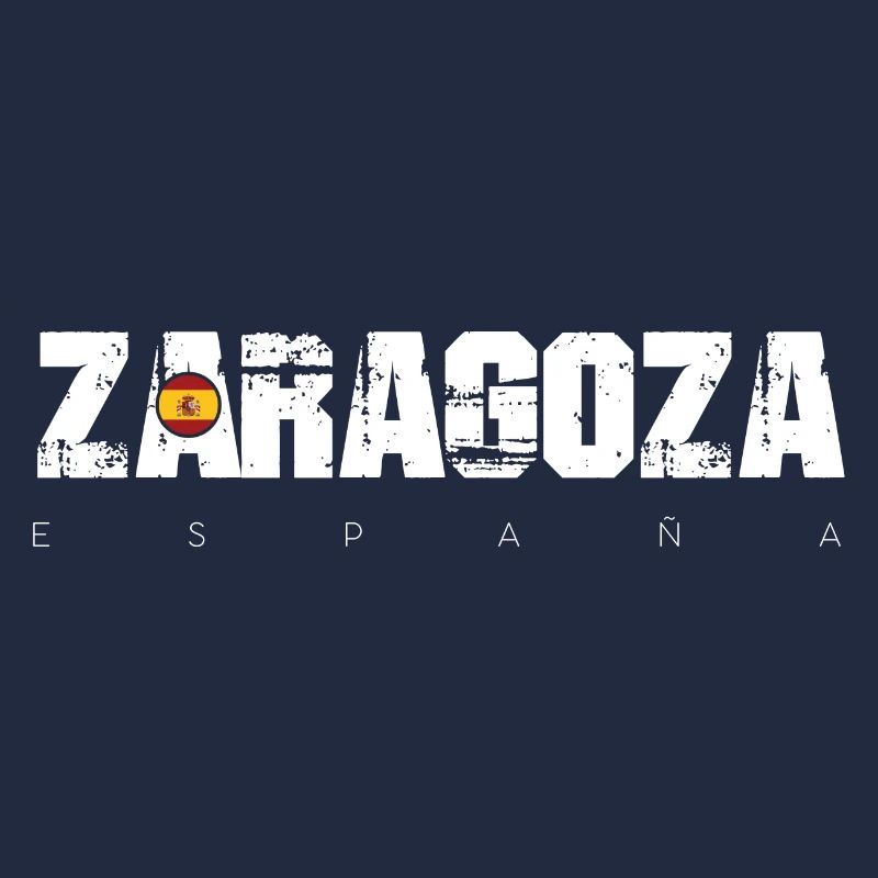 Zaragoza Rough Text City Flag Tee