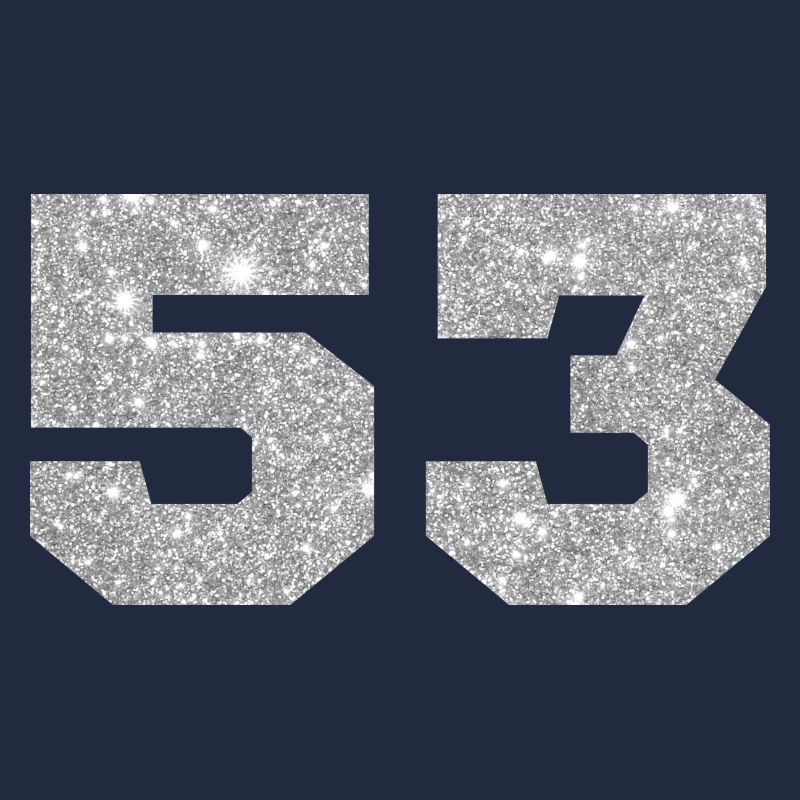 Nummer 53 Silberner Glitzer - 53. Jubiläum