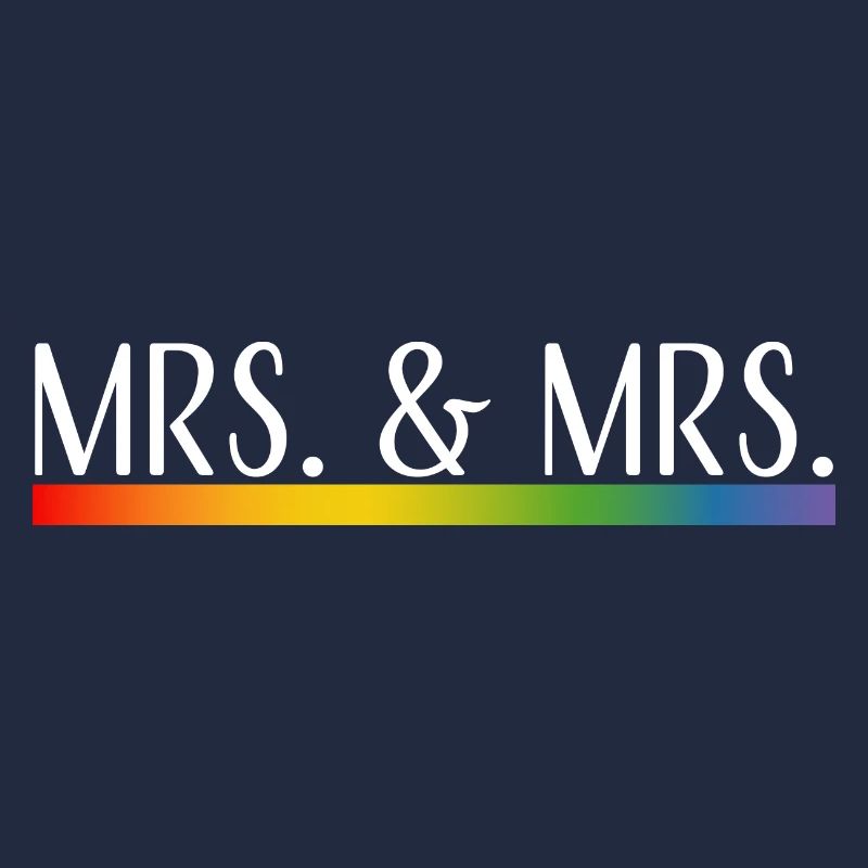 Rayures arc-en-ciel Mme et Mme blanches