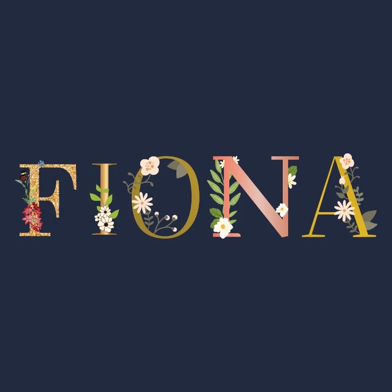 FIONA Name mit Blumen geschmückt