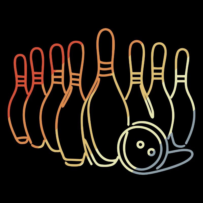 Vintage Bowling Pins und Kugel