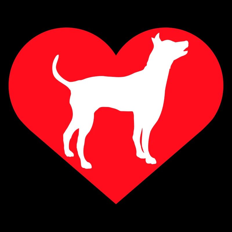 Großer Hund Herz Liebe Symbol Silhouette Umriss