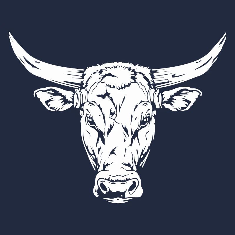 Conception de la silhouette de la tête de taureau