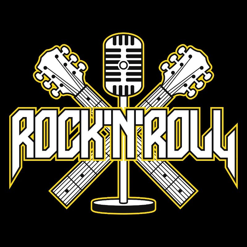 RocknRoll Crest mit Gitarren und Mikrofon