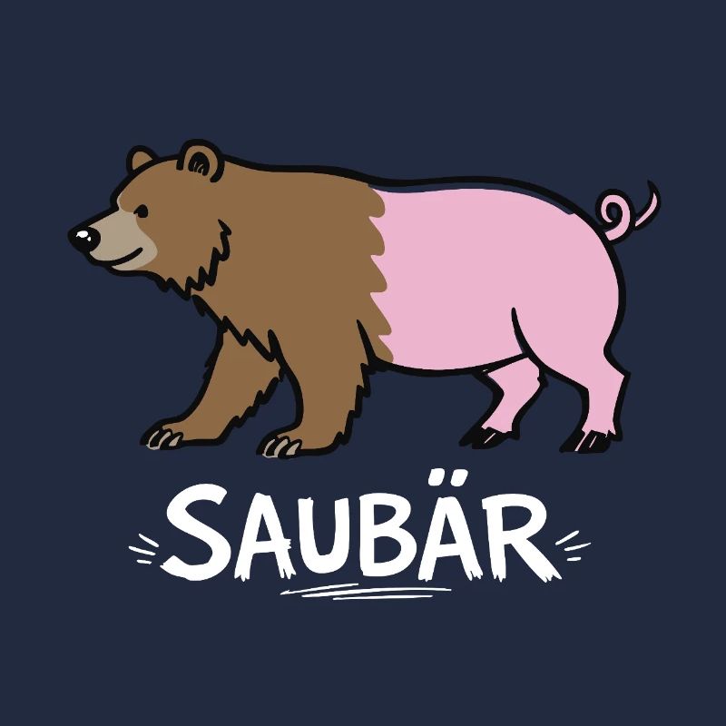 Cochon Ours – Jeu de mots drôles Conception animale