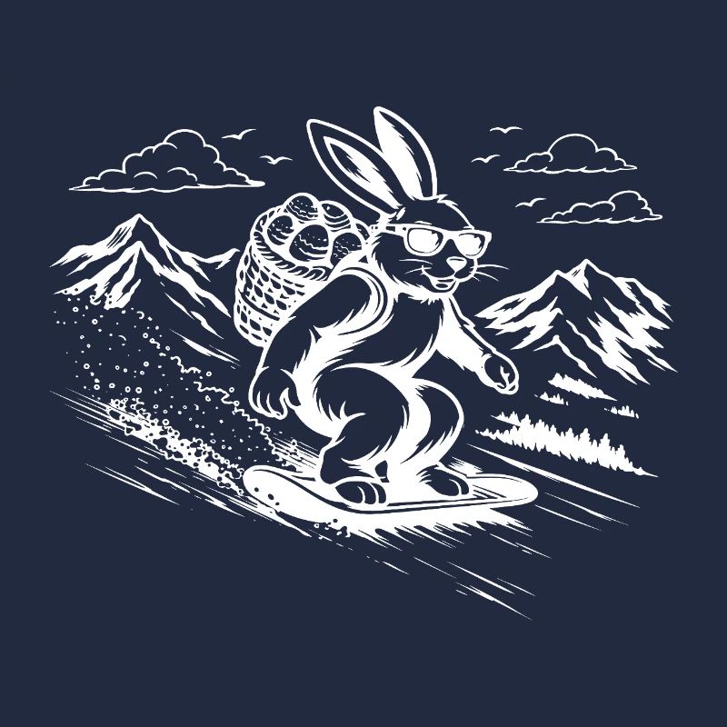 Snowboard Hase Osterhase Cool Easter Vibes