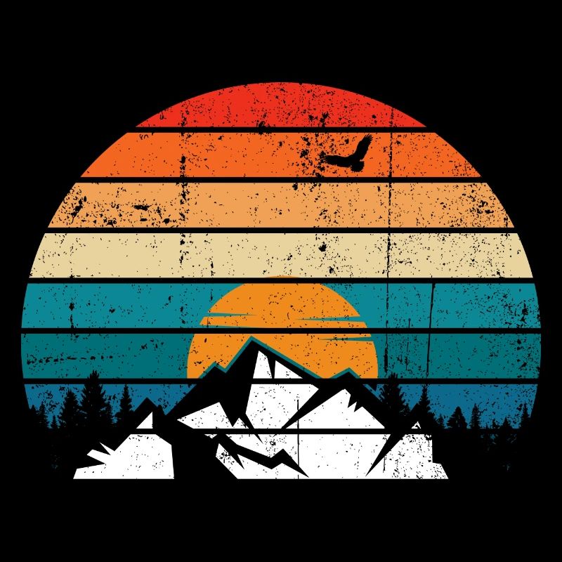 Silhouette rétro Sunset Peak