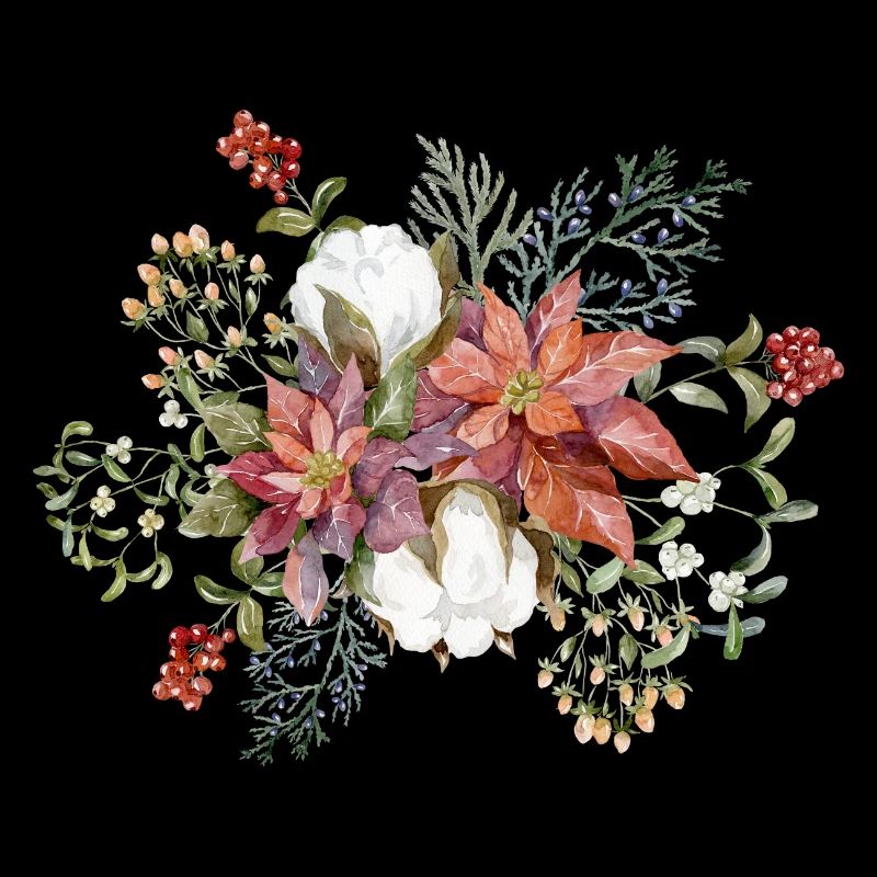 Gui et poinsettia