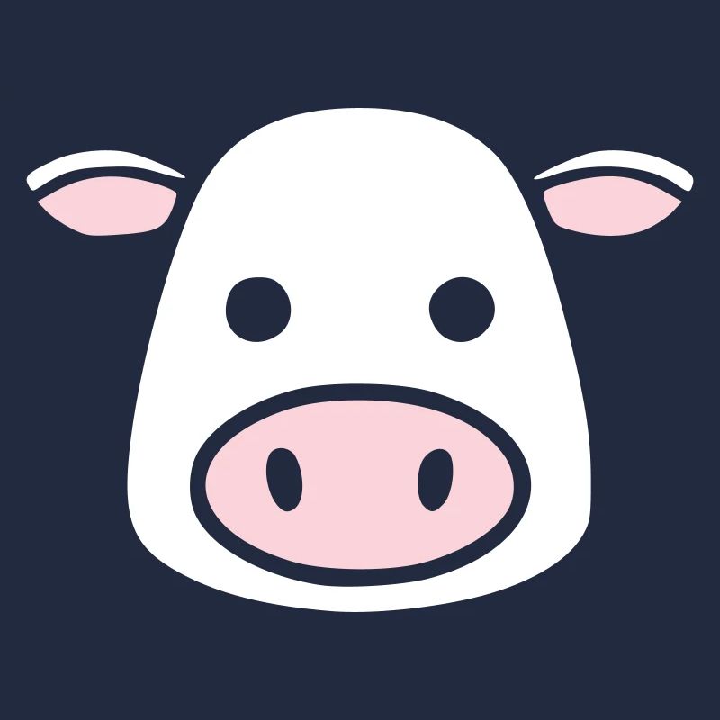 Cute Cow Head Face Comic Vector