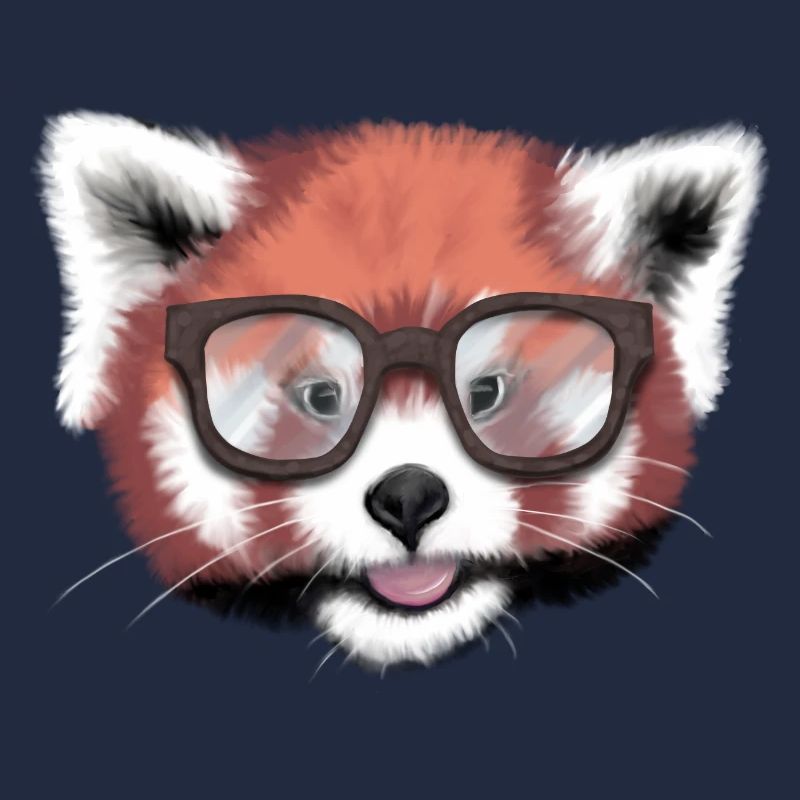Roter Panda Nerd / Brille / minavi