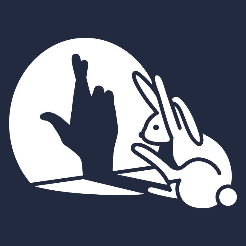 Funny Rabbit Hand Shadow Crossed Fingers