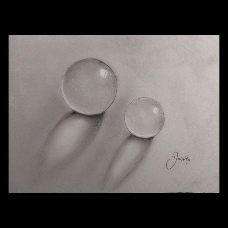 Transparent glass balls with shadow effect