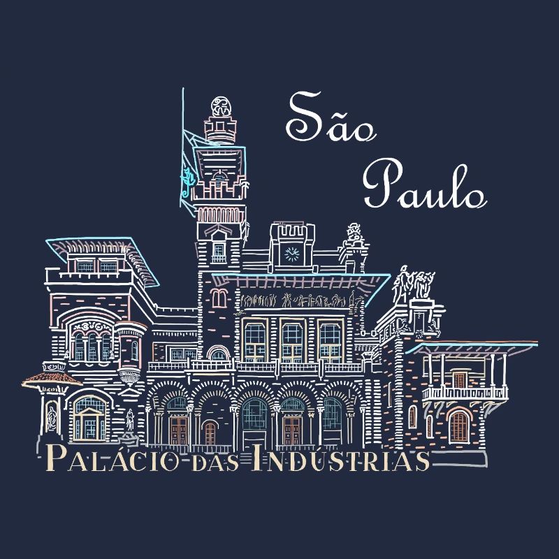 Sao Paulo Brésil Dessin Palais de l’Industrie