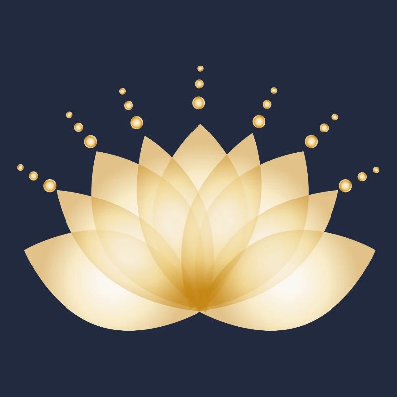 Fleur dorée stylisée de manière transparente