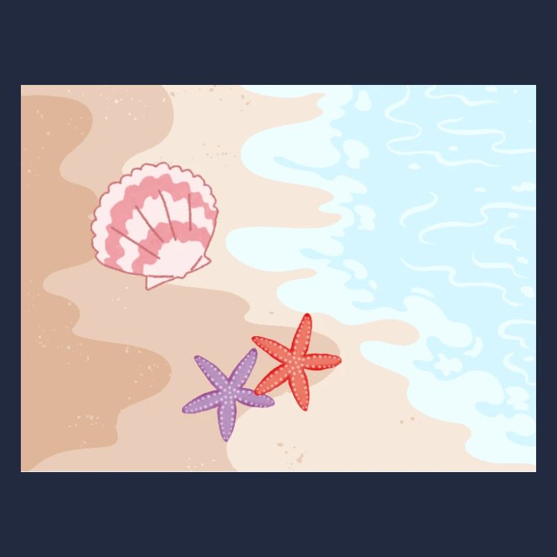 Summer beach starfish and shells