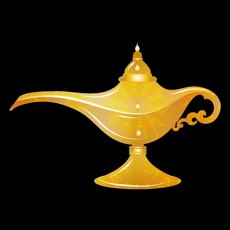 goldene orientalische Wunderlampe oder Öllampe