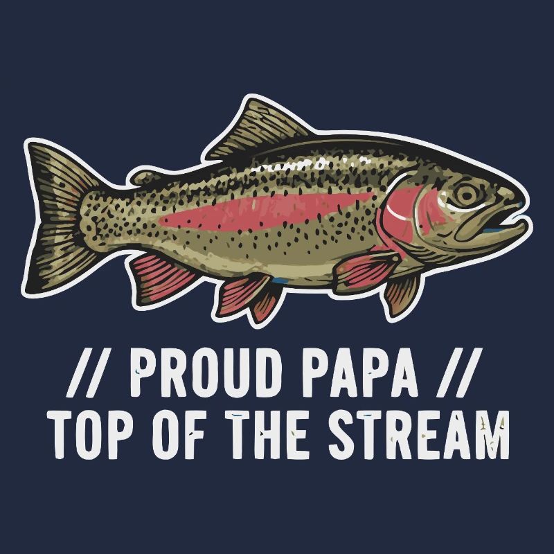 Proud Papa pêchant la truite
