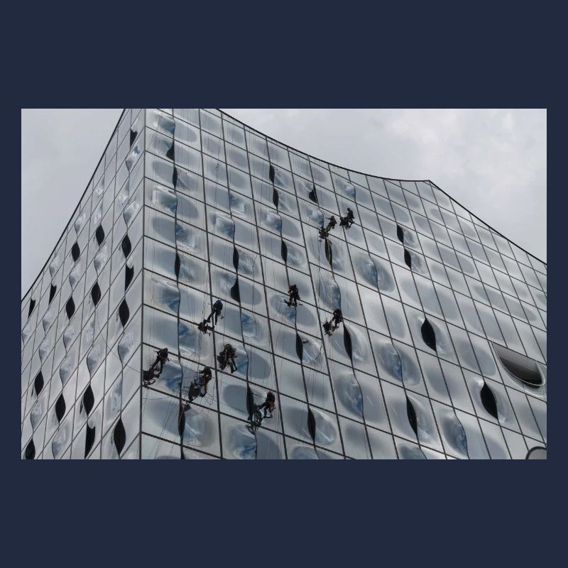 Elbphilharmonie with window cleaners