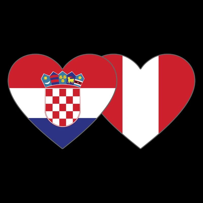 Croatie Pérou Drapeau du Cœur