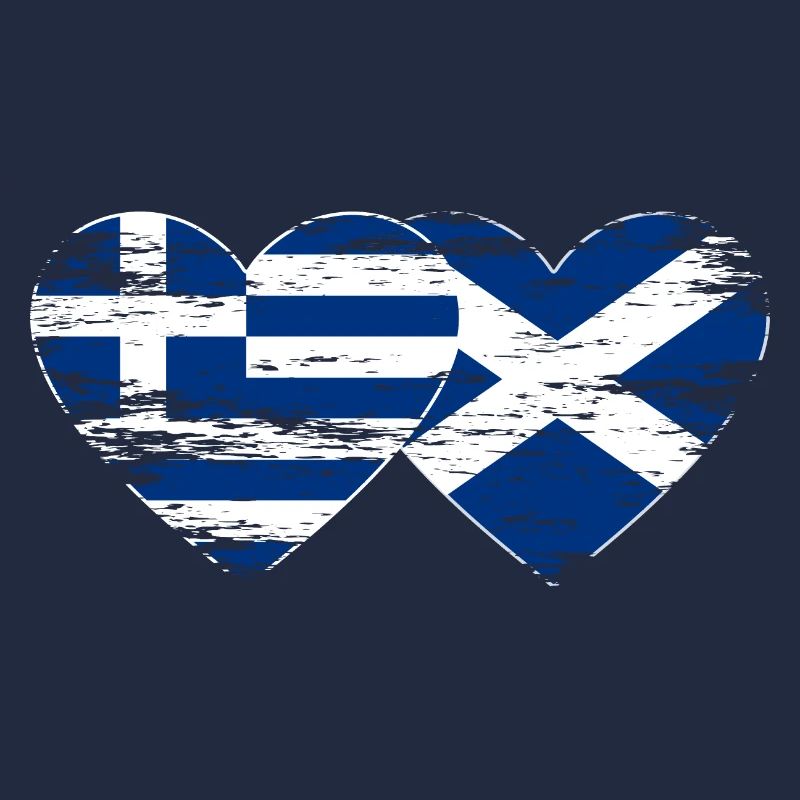 Grèce Écosse drapeau coeur utilisé
