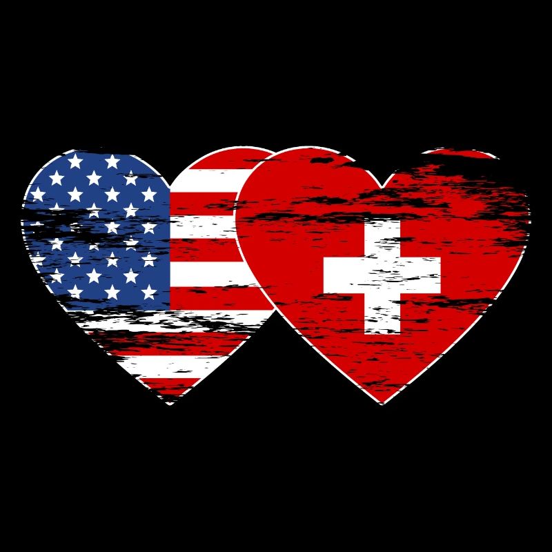 Cœur de drapeau de la Suisse des États-Unis utilisé