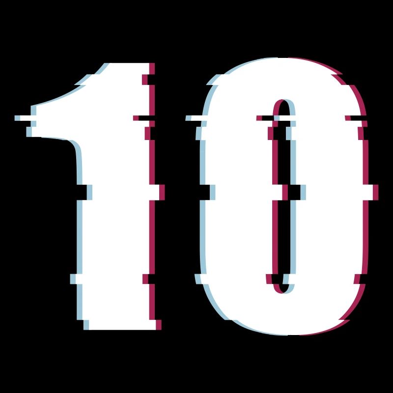 10 Zehn Zahl Effekt Verzerrt Nummer