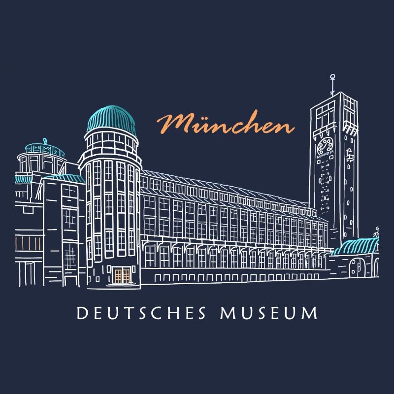 Munich Deutsches Museum Hand Drawing