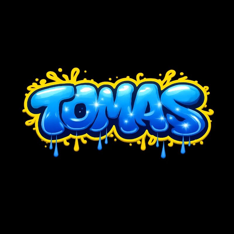 TOMAS GRAFFITI NAME FÜR PERFEKTES GESCHENK DRUCKBAR