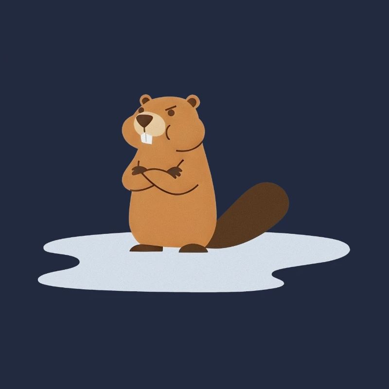 Frecher Biber in Pfütze / Beaver in Puddle