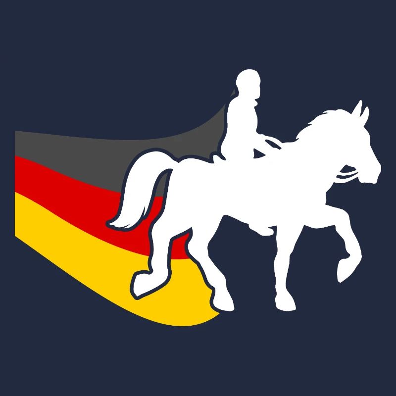 Monter à cheval avec le drapeau de l’Allemagne
