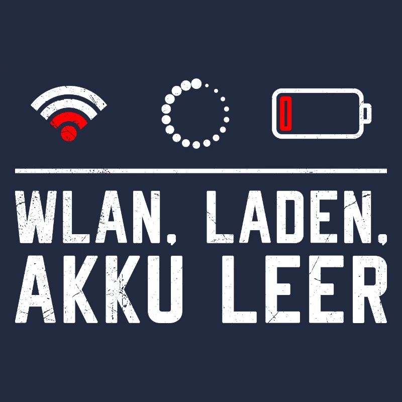 Coder WLAN. LADEN. AKKU LEER LUSTIG