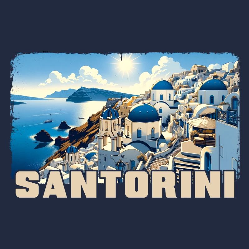 Santorin, Grèce, océan, volcan Akrotiri
