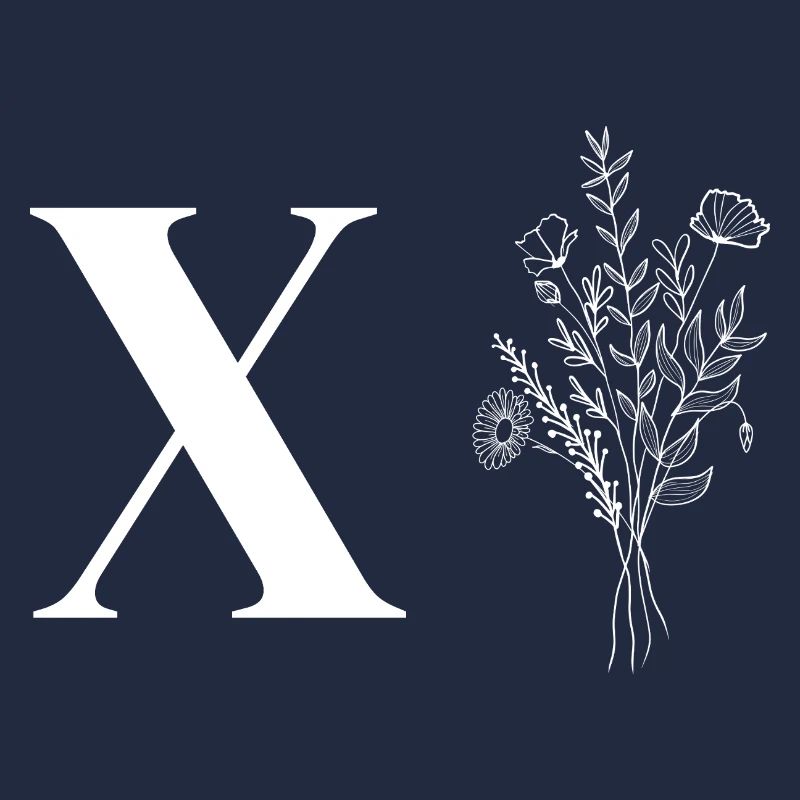 Lette X fleurs minimalistes