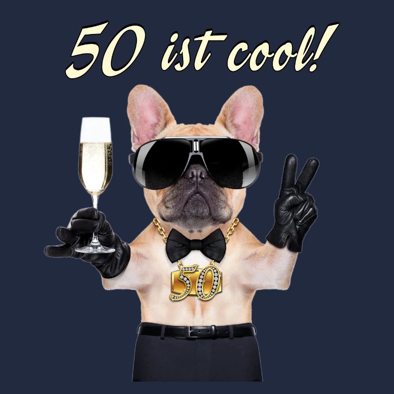 NEU Geburstags Mops 50 ist cool Geschenk