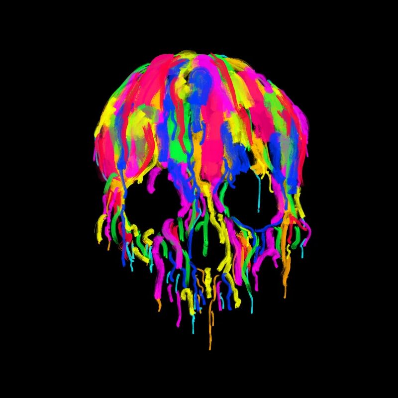 Tête de mort Hipster couleur d’eau Moderne crâne de mort