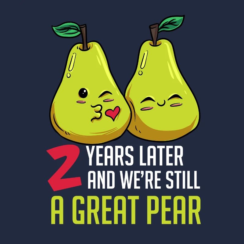 Cute Great Pear Design for 2nd Wedding Anniversary