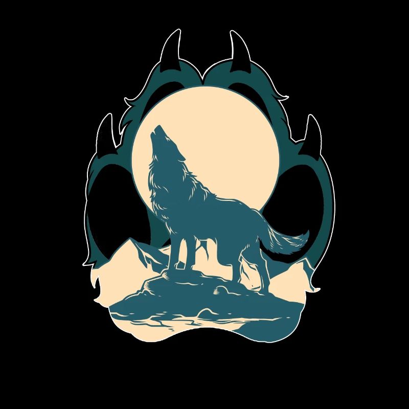 Loup Patte Griffe Lune Hurlant