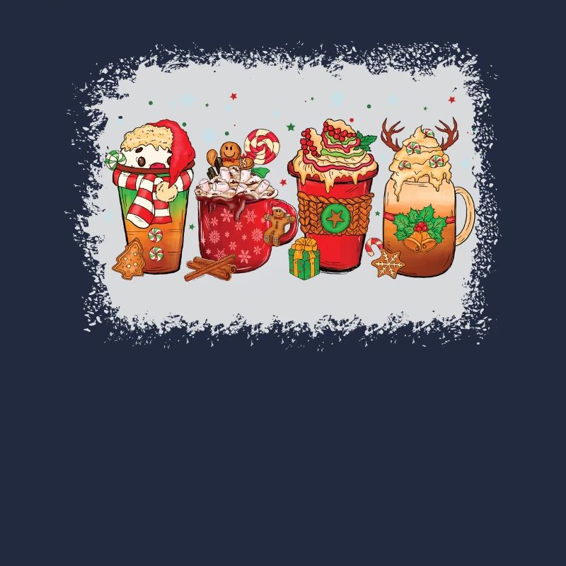 Christmas coffee cup bleached