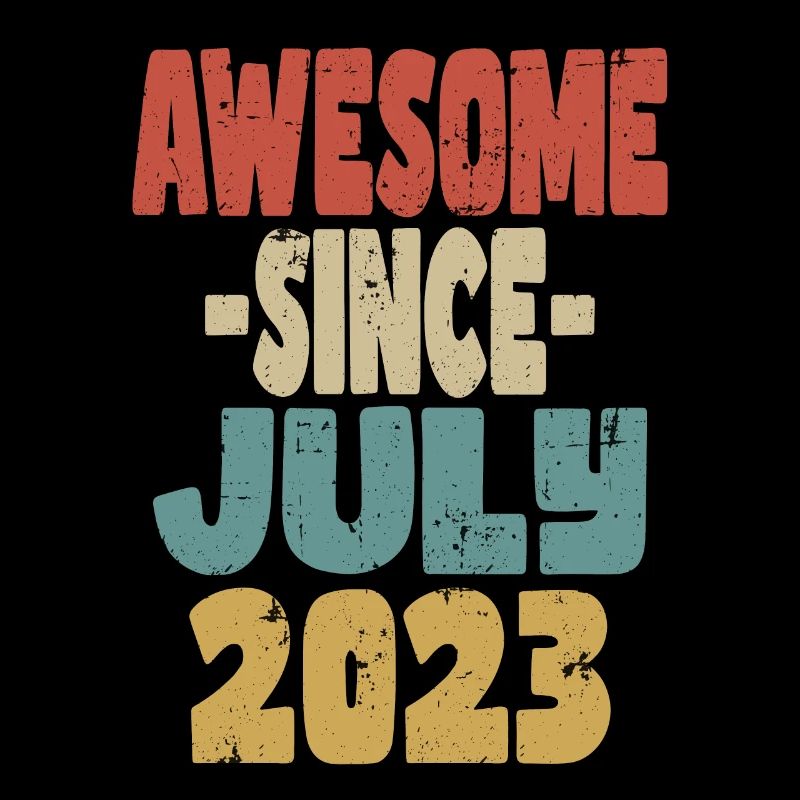 2023 Juli Geburtstag Retro