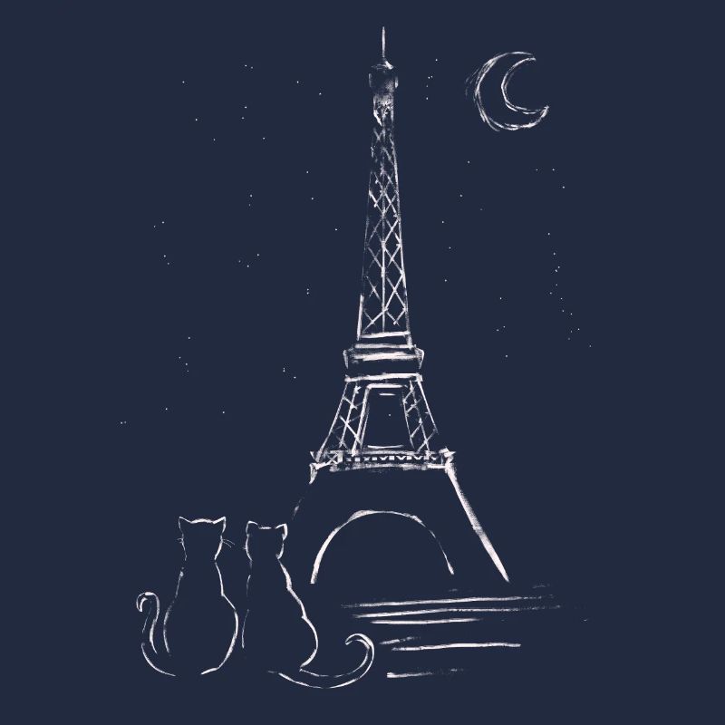 Paris and Love - Cat Love with Eiffel Tower
