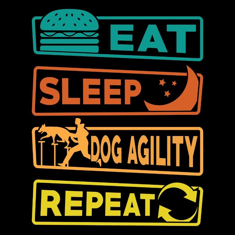 Manger Sommeil Chien Agilité Répéter