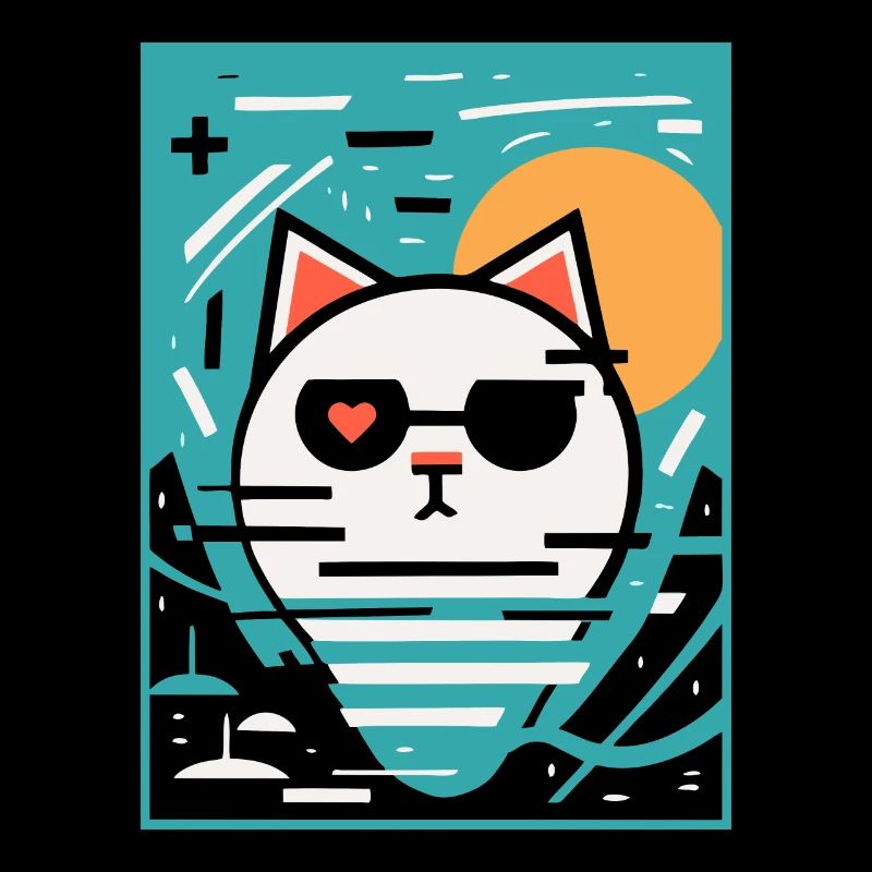 Kunst Künstler Katze mit Herz