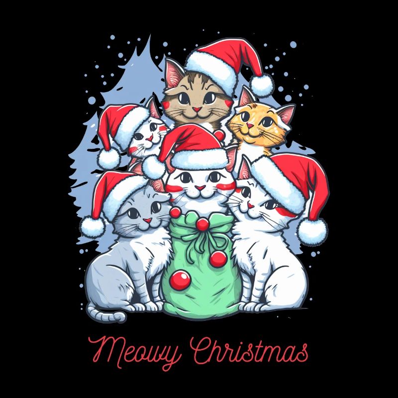 Conception de l’équipage de Noël de chat festif
