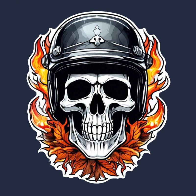Skull - Skeleton - Skull - Motorcycle Helmet