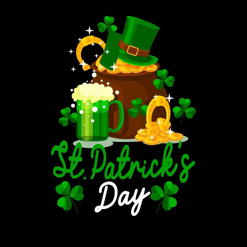 Biertrinken Glücklich St Patricks Day Kleeblatt
