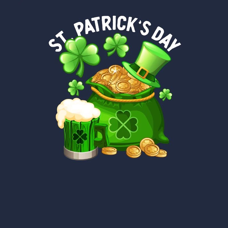 Biertrinken Glücklich St Patricks Day Kleeblatt
