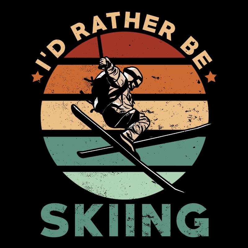 Skibegeisterter Retro-Vintage-Skifahrer