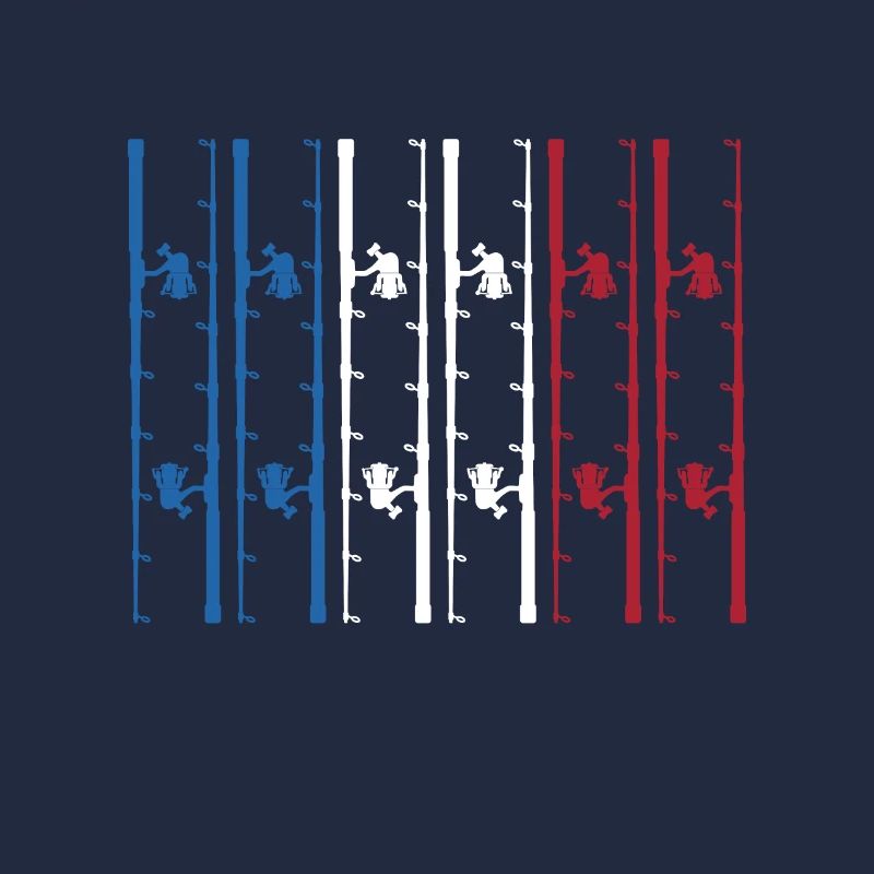 Canne à pêche avec drapeau français